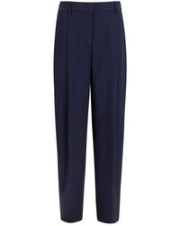 Giorgio Armani - Blue Silk Casual Pants - Lyst