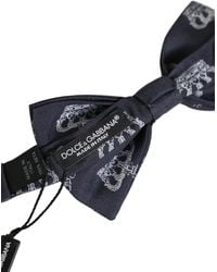 Dolce & Gabbana - Men Black Crown Silk Adjustable Neck Papillon Bow Tie - Lyst