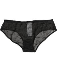 Dolce & Gabbana - Sheer Mesh Lace Logo Brief Panty Underwear - Lyst