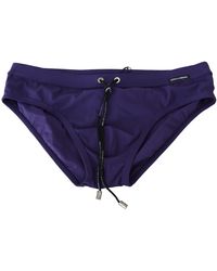 Dolce & Gabbana Stretch Beachwear Briefs Nylon Swimwear - Purple