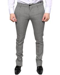 Dolce & Gabbana - Check Tartan Wool Skinny Pants - Lyst
