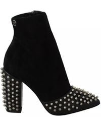 Philipp Plein - Studded Heels Ankle Boots Shoes - Lyst