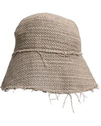 Dolce & Gabbana - Beige Linen Wide Brim Bucket Hat - Lyst