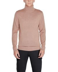 Calvin Klein - Beige Wool Turtleneck - Lyst
