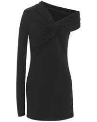 Saint Laurent - Chic Asymmetric Neckline Mini Dress - Lyst