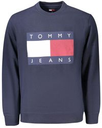 Tommy Hilfiger - Blu Cotton Sweatshirt - Lyst