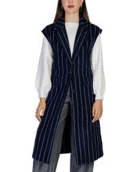 Ichi - Blue Polyester Jackets & Coat - Lyst