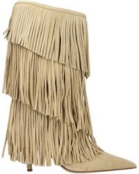 Paris Texas - Suede Boots/Ecru - Lyst