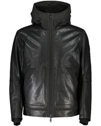 BOSS - Black Leather Jacket - Lyst