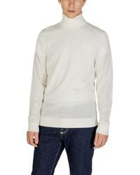 Calvin Klein - Cream Wool Turtleneck - Lyst