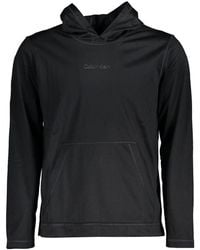 Calvin Klein - Sleek Hooded Sweatshirt With Logo Print - Lyst