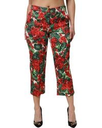 Dolce & Gabbana - Floral Print Cropped Pants - Lyst