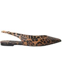 Dolce & Gabbana - Leopard Exotic Skin Slingback Shoes - Lyst