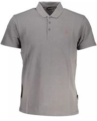 Napapijri - Gray Cotton Polo Shirt - Lyst