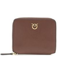 Pinko - Brown Calf Leather Bos Taurus Wallet - Lyst