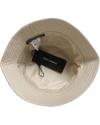 Dolce & Gabbana - Men Beige Floral Wide Brim Bucket Capello Hat - Lyst