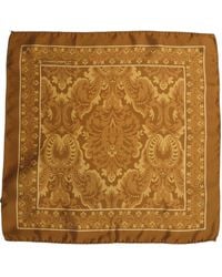 Dolce & Gabbana - Brown Silk Damask Pocket Square Foulard Scarf - Lyst