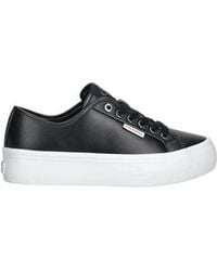 Calvin Klein - Black Leather Low Top Sneakers - Lyst