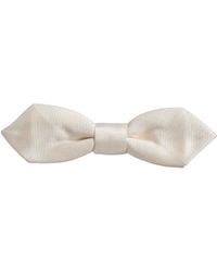Dolce & Gabbana - Men White 100% Silk Adjustable Neck Papillon Bow Tie - Lyst