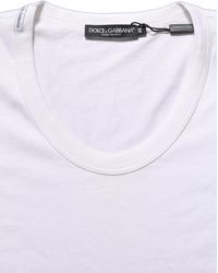 Dolce & Gabbana - White Cotton Short Sleeve Round Neck T - Lyst