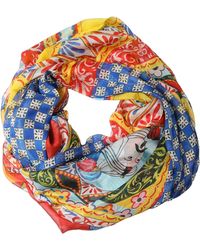 Dolce & Gabbana - Multicolor Silk Carretto Shawl Stole Scarf - Lyst