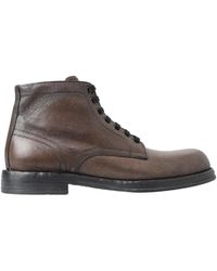 Dolce & Gabbana - Elegant Horse Leather Lace-Up Boots - Lyst