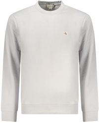 Calvin Klein - Gray Cotton Men Sweatshirt - Lyst