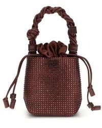 Ganni - Bordeaux Recycled Polyester Handbag - Lyst