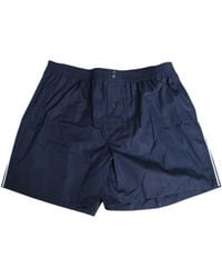 Dolce & Gabbana - Navy Blue Cotton Elastic Waistband Button Swimwear - Lyst