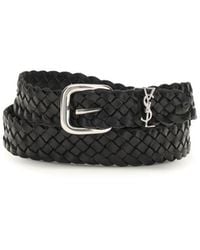 Saint Laurent - Cassandre Rectangular Buckle Belt - Lyst