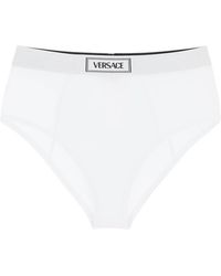 Versace - Ribbed Briefs With '90S Logo - Lyst