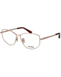 Max Mara - Rose Gold Metal Glasses (frames) - Lyst