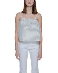 Vero Moda - Beige Organic Cotton Tank Tops - Lyst