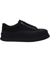 Jil Sander - Black Fabric Platform Sneakers - Lyst
