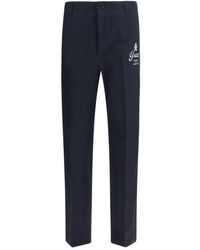 Gucci - Blue Cotton Casual Pants - Lyst