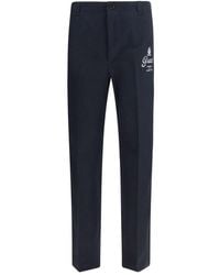 Gucci - Blue Cotton Casual Pants - Lyst