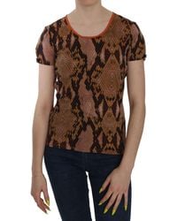 Just Cavalli - Snake Skin Print Short Sleeve Top T-Shirt - Lyst