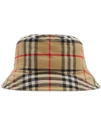 Burberry - Check Motif Bucket Hat - Lyst