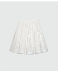 MSGM - White Cotton Midi Skirt - Lyst