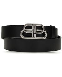 Balenciaga - Black Calf Leather Bos Taurus Belt - Lyst
