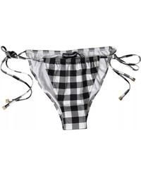 Dolce & Gabbana - Check Swimwear Beachwear Bottom Bikini - Lyst
