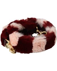 Dolce & Gabbana - Pink Red Lapin Fur Accessory Shoulder Strap - Lyst