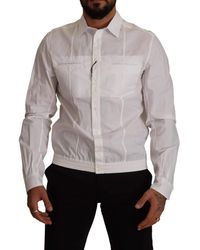 Dolce & Gabbana - White Cotton Button Downcollared Shirt - Lyst