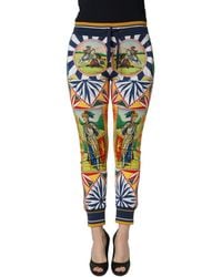 Dolce & Gabbana - Multicolor Siciliano Saretto Joggers Pants - Lyst