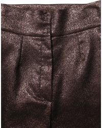 Dolce & Gabbana - Metallic Brown High Waist Tapered Leg Pants - Lyst