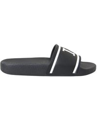 Dolce & Gabbana - Black Leather I Love D&g Sandals Slides Shoes - Lyst