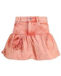 Ganni - Multicolor Cotton Mini Skirt - Lyst