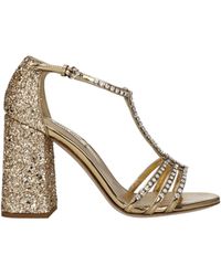 Miu Miu - Gold Plastic Sandal - Lyst