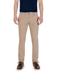 Borghese - Beige Cotton Skinny Pants - Lyst