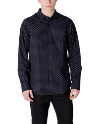 ARMANI EXCHANGE - Blue Cotton Pattern Shirt - Lyst